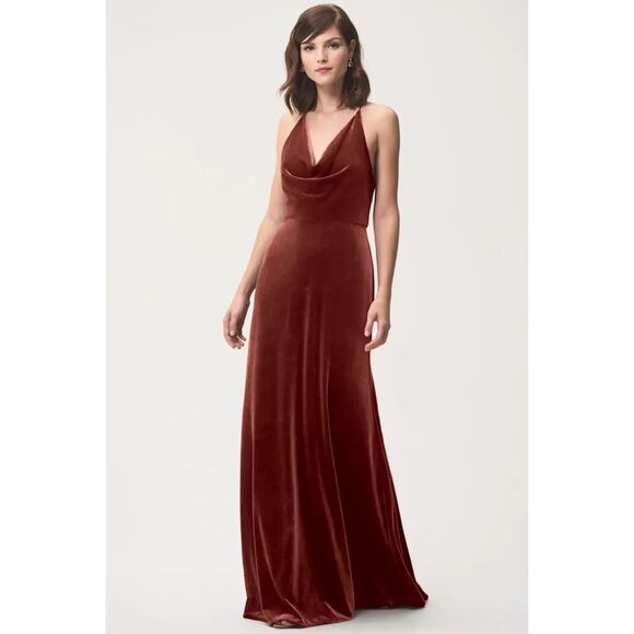 Jenny Yoo Dresses & Skirts - Jenny Yoo Sullivan Dress English Rose Stretch Velvet Gown - NWT Size 8